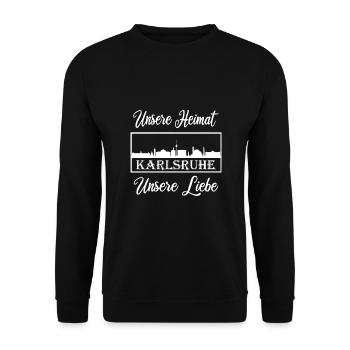 Karlsruhe Karlsruher Liebe - Unisex Pullover - Schwarz - Vorne - Alina (178cm) & Michal (187cm)