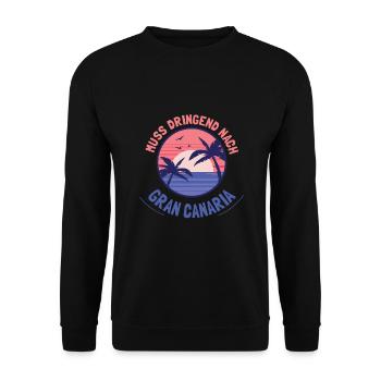 Gran Canaria Kanarische Inseln - Unisex Pullover - Schwarz - Vorne - Alina (178cm) & Michal (187cm)