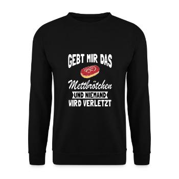 Mettbrötchen Mett Mettigel - Unisex Pullover - Schwarz - Vorne - Alina (178cm) & Michal (187cm)