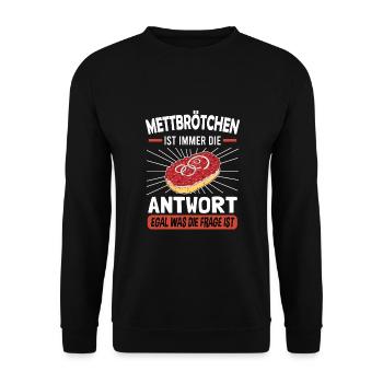 Mettbrötchen Mett Mettigel - Unisex Pullover - Schwarz - Vorne - Alina (178cm) & Michal (187cm)