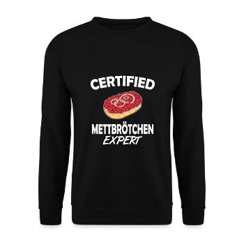 Mettbrötchen Mett Mettigel - Unisex Pullover - Schwarz - Vorne - Alina (178cm) & Michal (187cm)