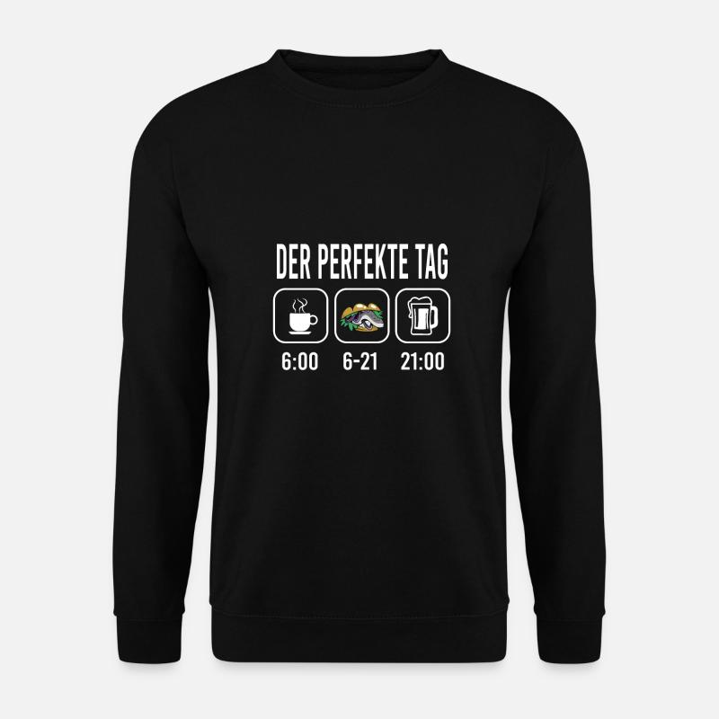 Fischbrötchen mit Pommes - Unisex Pullover - Schwarz