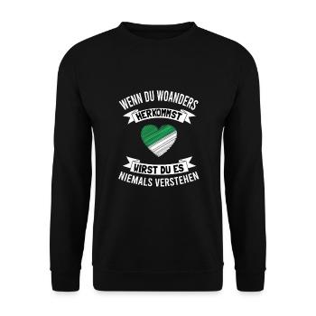 Mönchengladbach Fanartikel - Unisex Pullover - Schwarz - Vorne - Alina (178cm) & Michal (187cm)