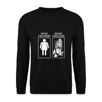 Schildmaid Wikinger Kriegerin - Unisex Pullover - Schwarz - Vorne - Alina (178cm) & Michal (187cm)