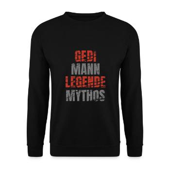 Gedi Geddi Taufpate Patenonkel - Unisex Pullover - Schwarz - Vorne - Alina (178cm) & Michal (187cm)