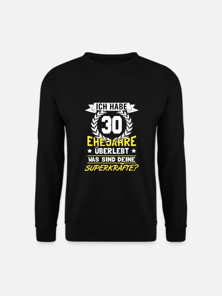 Perlenhochzeit 30 Jahre verheiratet - Unisex Pullover - Schwarz