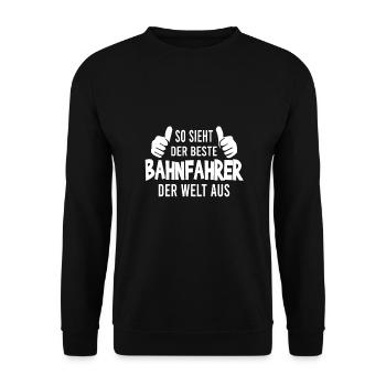 Straßenbahnfahrer Straßenbahn S-Bahn - Unisex Pullover - Schwarz - Vorne - Alina (178cm) & Michal (187cm)