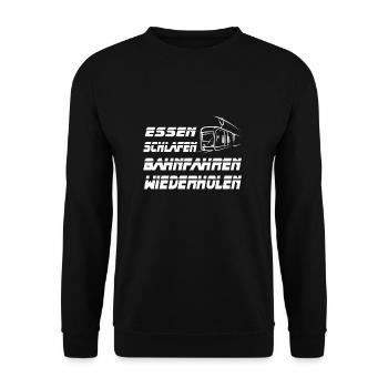 Straßenbahnfahrer Straßenbahn S-Bahn - Unisex Pullover - Schwarz - Vorne - Alina (178cm) & Michal (187cm)