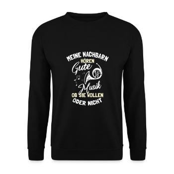 Waldhorn Hornspieler Waldhorn-Spieler - Unisex Pullover - Schwarz - Vorne - Alina (178cm) & Michal (187cm)