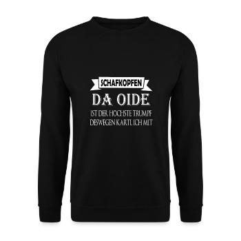 Schafkopf Spielregeln Schafkopfen - Unisex Pullover - Schwarz - Vorne - Alina (178cm) & Michal (187cm)