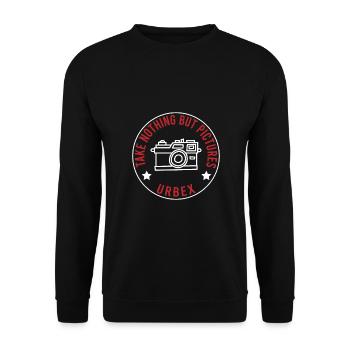 Urban exploration Urbexing Lost Places - Unisex Pullover - Schwarz - Vorne - Alina (178cm) & Michal (187cm)