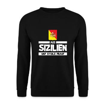 Sizilien Sizilianer Palermo Sicilia - Unisex Pullover - Schwarz - Vorne - Alina (178cm) & Michal (187cm)