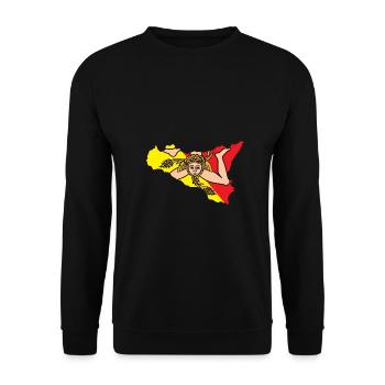 Sizilien Sizilianer Palermo Sicilia - Unisex Pullover - Schwarz - Vorne - Alina (178cm) & Michal (187cm)