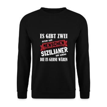 Sizilien Sizilianer Palermo Sicilia - Unisex Pullover - Schwarz - Vorne - Alina (178cm) & Michal (187cm)