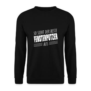 Fensterputzer Fensterreiniger Glasreiniger - Unisex Pullover - Schwarz - Vorne - Alina (178cm) & Michal (187cm)