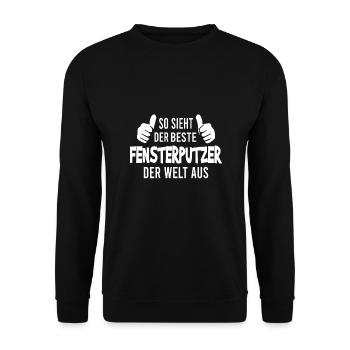 Fensterputzer Fensterreiniger Glasreiniger - Unisex Pullover - Schwarz - Vorne - Alina (178cm) & Michal (187cm)
