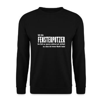 Fensterputzer Fensterreiniger Glasreiniger - Unisex Pullover - Schwarz - Vorne - Alina (178cm) & Michal (187cm)
