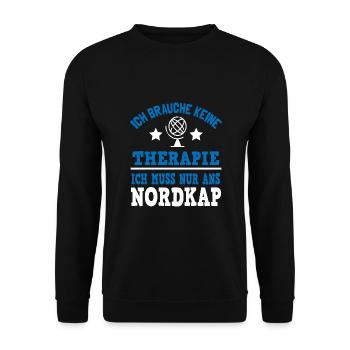 Nordkap Reise Norwegen Nordlichter - Unisex Pullover - Schwarz - Vorne - Alina (178cm) & Michal (187cm)