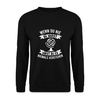 Nordkap Reise Norwegen Nordlichter - Unisex Pullover - Schwarz - Vorne - Alina (178cm) & Michal (187cm)