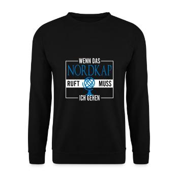 Nordkap Reise Norwegen Nordlichter - Unisex Pullover - Schwarz - Vorne - Alina (178cm) & Michal (187cm)