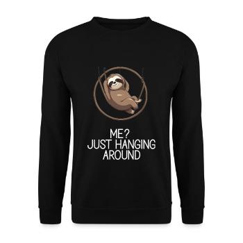 Me Just Hanging Around - Unisex Pullover - Schwarz - Vorne - Alina (178cm) & Michal (187cm)