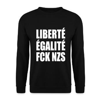 Fck nzs Liberté Égalité FCK NZS - Unisex Pullover - Schwarz - Vorne - Alina (178cm) & Michal (187cm)
