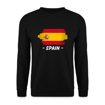 Spain Flag Vintage Spanish Flag Used Look - Unisex Sweatshirt - black - Front - Alina (178cm) & Michal (187cm)