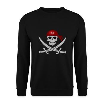 Crâne de pirate avec des épées croisées - Sweat-shirt Unisexe - noir - Devant - Alina (178cm) & Michal (187cm)