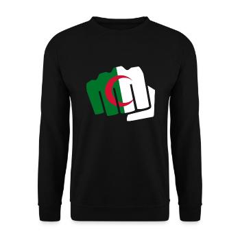 Algérie Algérie drapeau drapeau poing cadeau - Sweat-shirt Unisexe - noir - Devant - Alina (178cm) & Michal (187cm)