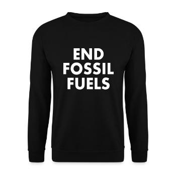 end fossil fuels - Unisex Pullover - Schwarz - Vorne - Alina (178cm) & Michal (187cm)