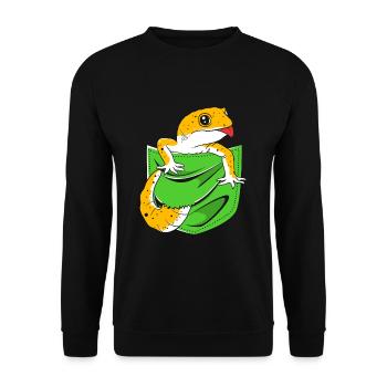 Leopard Gecko - Unisex Pullover - Schwarz - Vorne - Alina (178cm) & Michal (187cm)