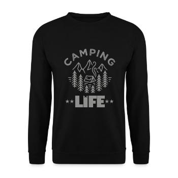 Camping Life - Unisex Sweatshirt - black - Front - Alina (178cm) & Michal (187cm)