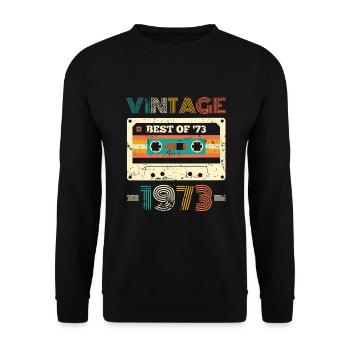 Vintage Best Of 1973 Cassette Rétro anniversaire - Sweat-shirt Unisexe - noir - Devant - Alina (178cm) & Michal (187cm)