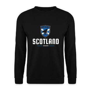 SCHOTTLAND FLAGGE WAPPEN EINHORN ALBA GESCHENK - Unisex Pullover - Schwarz - Vorne - Alina (178cm) & Michal (187cm)