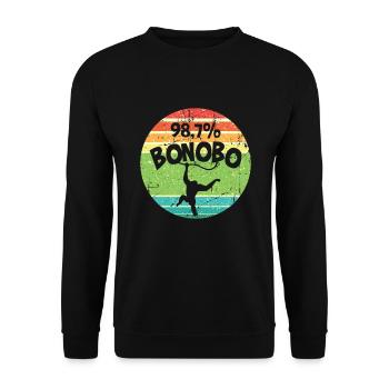 Lustiges Affe Schimpanse DNA - Unisex Pullover - Schwarz - Vorne - Alina (178cm) & Michal (187cm)