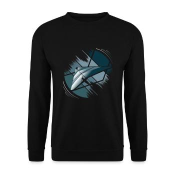 Hanggleiter Drachenflieger Deltasegler - Unisex Pullover - Schwarz - Vorne - Alina (178cm) & Michal (187cm)