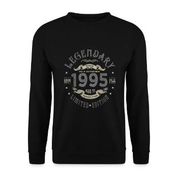 1995 Legendary Anniversary Born 1995 - Unisex Sweatshirt - black - Front - Alina (178cm) & Michal (187cm)