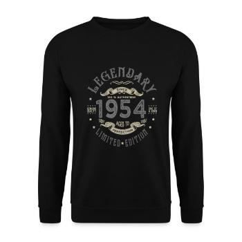1954 Anniversaire legendary Né 1954 - Sweat-shirt Unisexe - noir - Devant - Alina (178cm) & Michal (187cm)