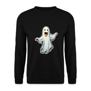 Halloween Ghost - Unisex Sweatshirt - black - Front - Alina (178cm) & Michal (187cm)