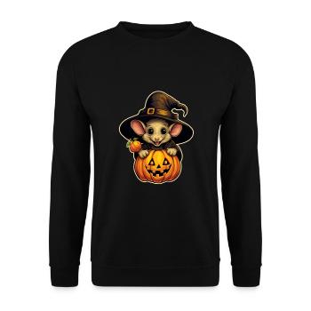 Halloween Maus - Unisex Pullover - Schwarz - Vorne - Alina (178cm) & Michal (187cm)