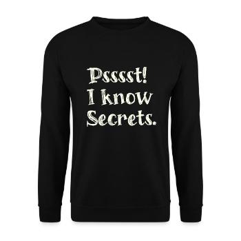 Pssst I know secrets - lustiges tshirt für Magier - Unisex Pullover - Schwarz - Vorne - Alina (178cm) & Michal (187cm)