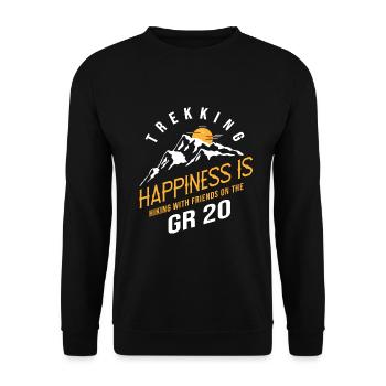gr20 Happiness is hiking with friends on the GR20 - Sweat-shirt Unisexe - noir - Devant - Alina (178cm) & Michal (187cm)