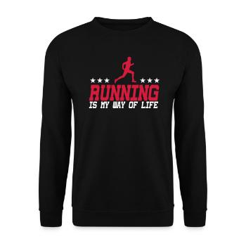running is my way of life male 2c - Sweat-shirt Unisexe - noir - Devant - Alina (178cm) & Michal (187cm)