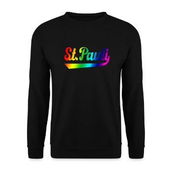 St Pauli Hamburg rainbow - Unisex Sweatshirt - black - Front - Alina (178cm) & Michal (187cm)
