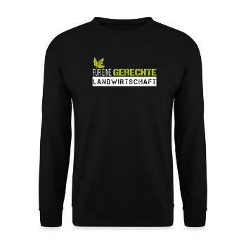 Landwirt Bauer Für Eine Gerechte Landwirtschaft - Unisex Pullover - Schwarz - Vorne - Alina (178cm) & Michal (187cm)