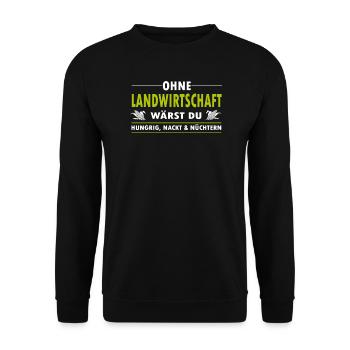 Ohne Landwirtschaft Hungrig Nackt & Nüchtern - Unisex Pullover - Schwarz - Vorne - Alina (178cm) & Michal (187cm)