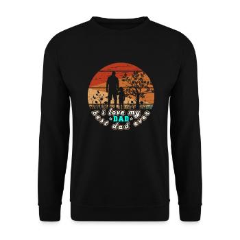 Ich liebe meinen Vater besten Vater überhaupt - Unisex Pullover - Schwarz - Vorne - Alina (178cm) & Michal (187cm)