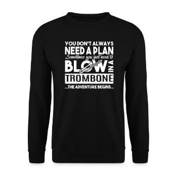 Trombone Need To Blow In A Trombone - Unisex Sweatshirt - black - Front - Alina (178cm) & Michal (187cm)