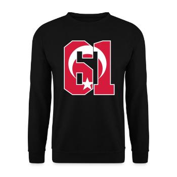 Trabzon 61 Türkei Flagge - Unisex Pullover - Schwarz - Vorne - Alina (178cm) & Michal (187cm)