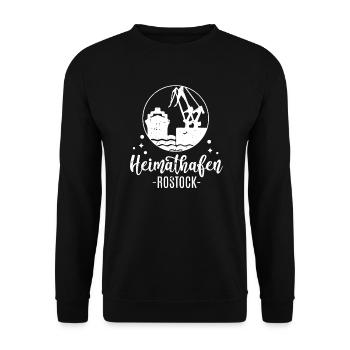 Heimathafen Rostock - Unisex Pullover - Schwarz - Vorne - Alina (178cm) & Michal (187cm)